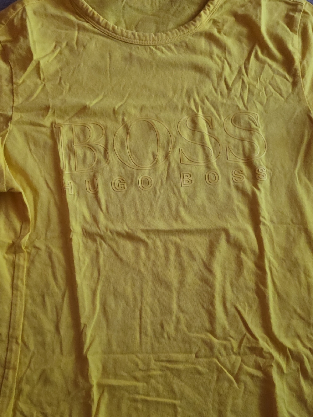 Hugo Boss Yellow Embossed Logo Tee